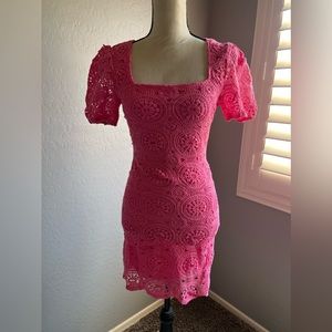 Fashion Nova Pink Crochet Dress